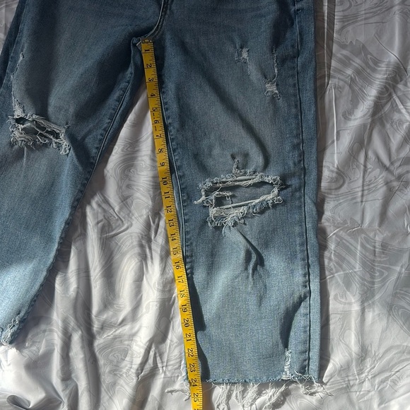 Judy Blue Boyfriend Jeans with Ripped Knees and Frayed Hem in Blue - Picture 8 of 12